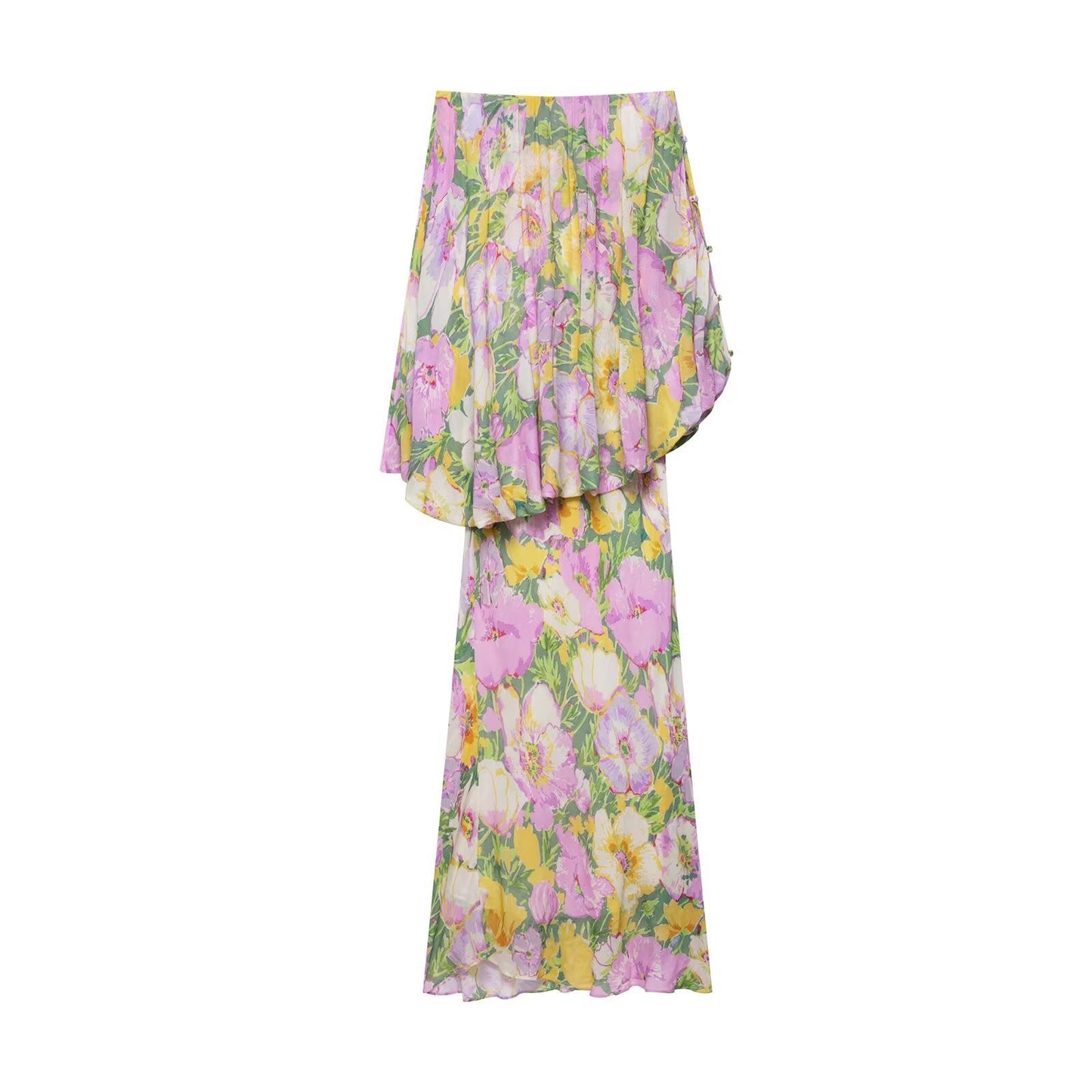 Summer Fashion Temperament Irregular Flower Print Dresses