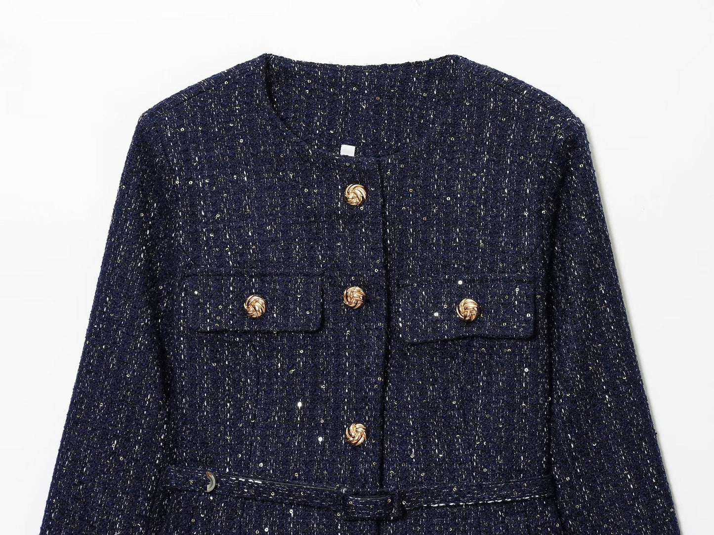 Women's Casual Round Neck Classic Style Woolen Coats