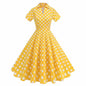 High Waist Polka-dot V Dress Performance Dresses