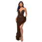 Women's Tube Sequined Feather Dress French Dresses