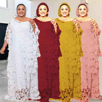 Sleeve Lace Loose Robe African Dress Dresses
