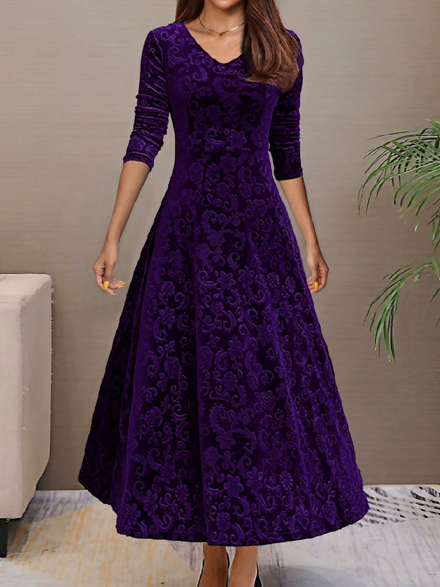 Women's Elegant High-grade Dress Veet Mid-length For Dresses