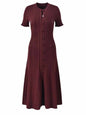 Classic Style Sense Hollow Out Lace Sleeve Dresses