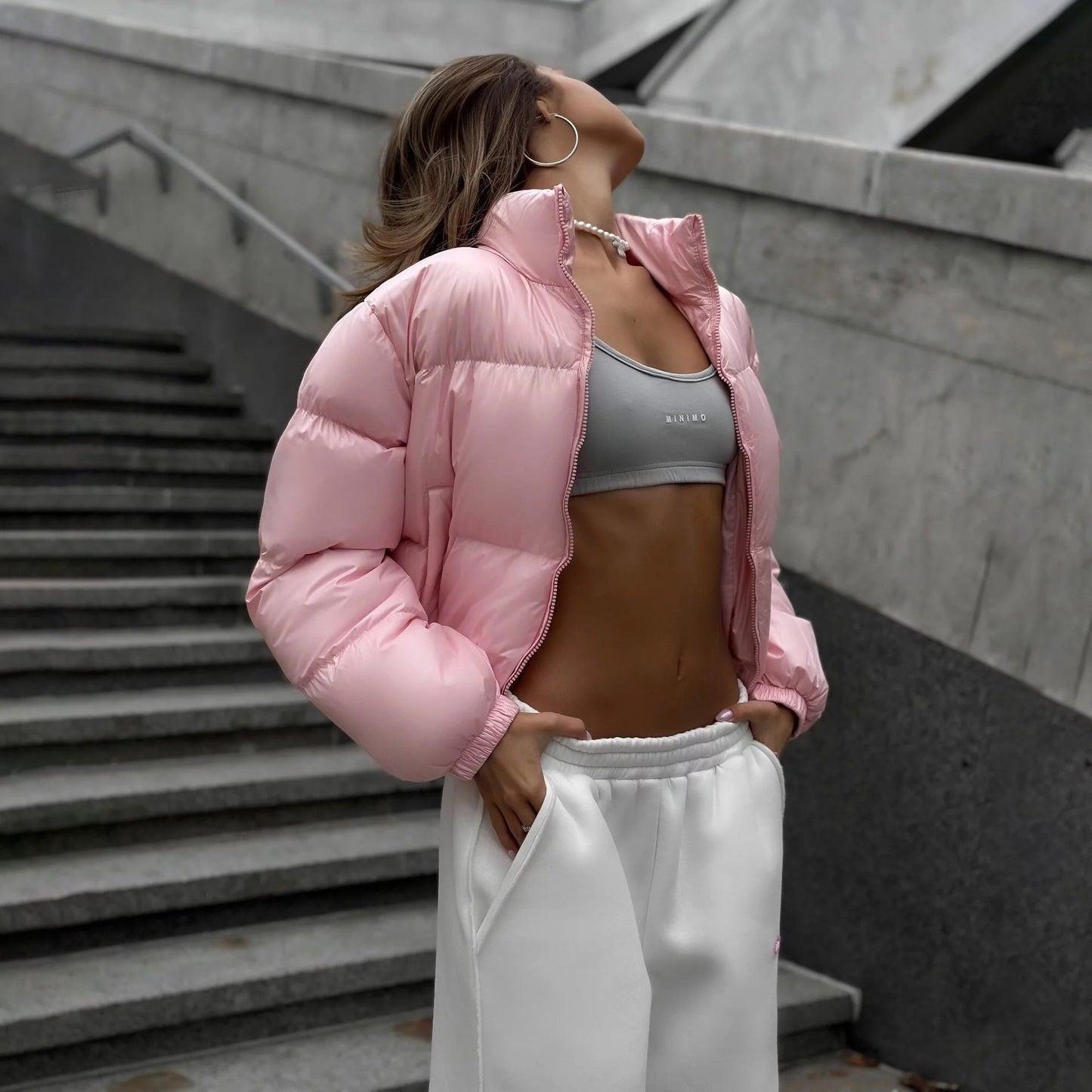 Women's Solid Color Basic For Thickened Warm Quilted Trendy Coats