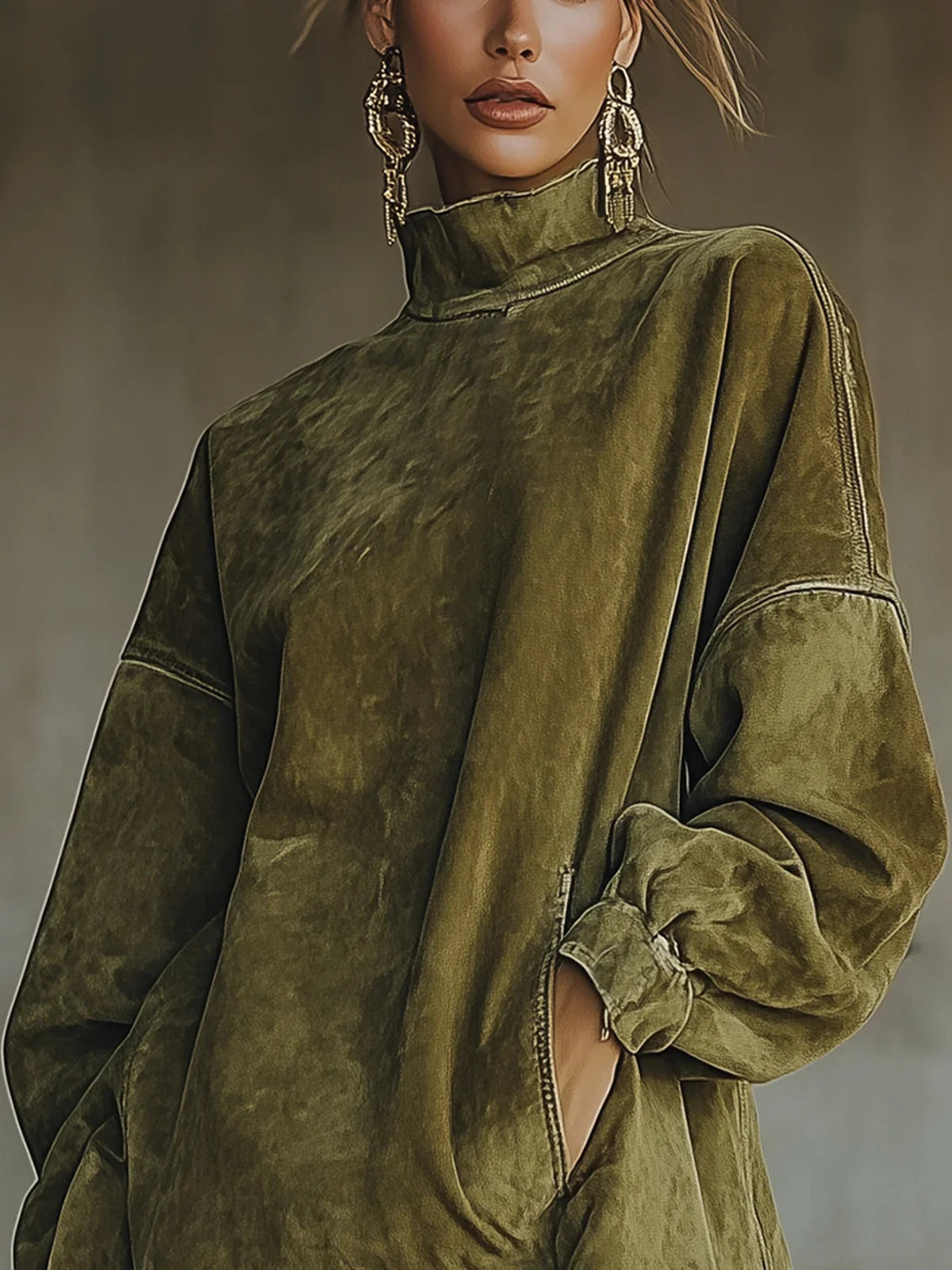 Women's Long-sleeved Solid Color Distressed Tassel Patchwork Sweaters