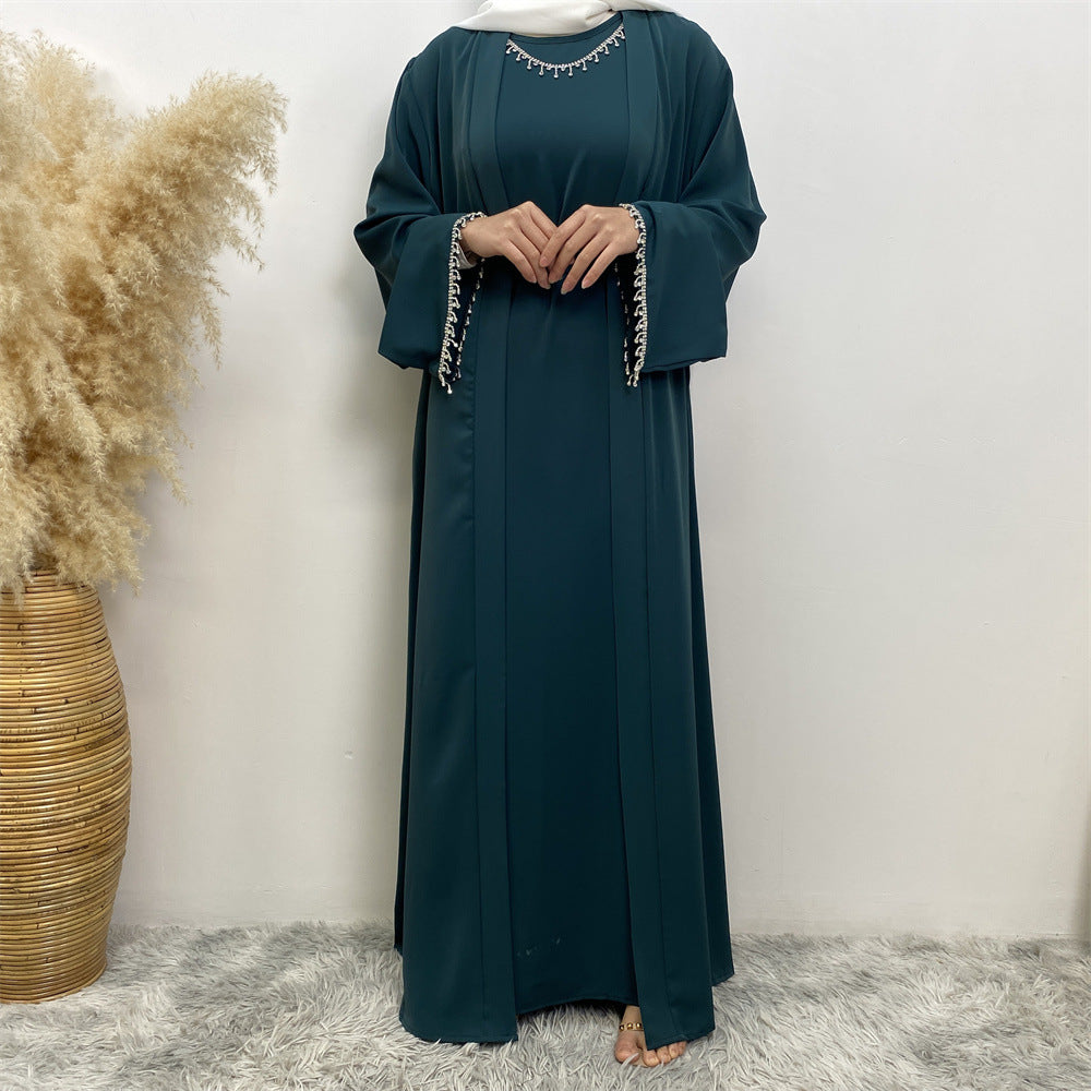 Trendy Slouchy Elegant Sleeveless Dress Muslim Suits