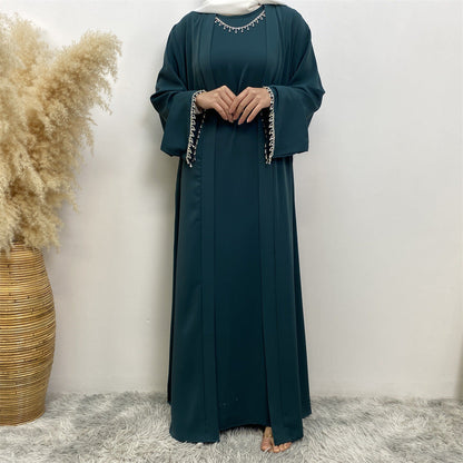 Trendy Slouchy Elegant Sleeveless Dress Muslim Suits