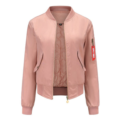 Women's Bomber Baseball Flight Long Sleeve Cotton Jackets