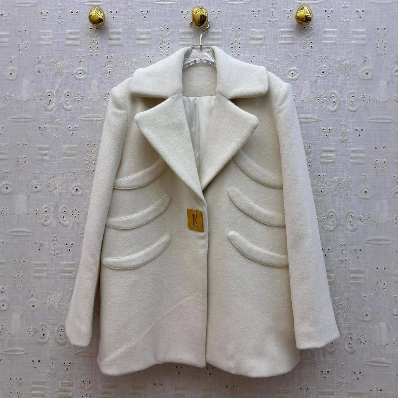 Pure Color Autumn Fashion Metal Decoration Coats