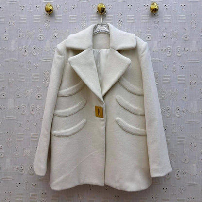 Pure Color Autumn Fashion Metal Decoration Coats