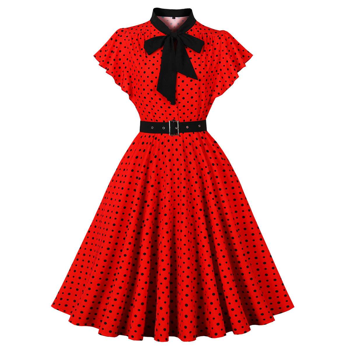 Women's Neck Slim Slimming Knee-length Dress Retro Dresses