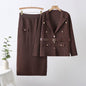 Women's Double Breasted Lapel Waist Tight Knitted Suits