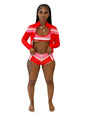 Women's Wear Printed Long-sleeved Halter Wrapped Chest Strap Hot Suits