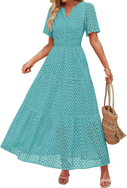 Women's A- Line Hollow Lace Cake Dress Dresses