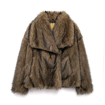 Women's Innovative French Artificial Fur Effect Coats