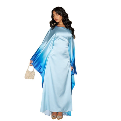 Gradient Color Party Batwing Sleeve Dress Dresses