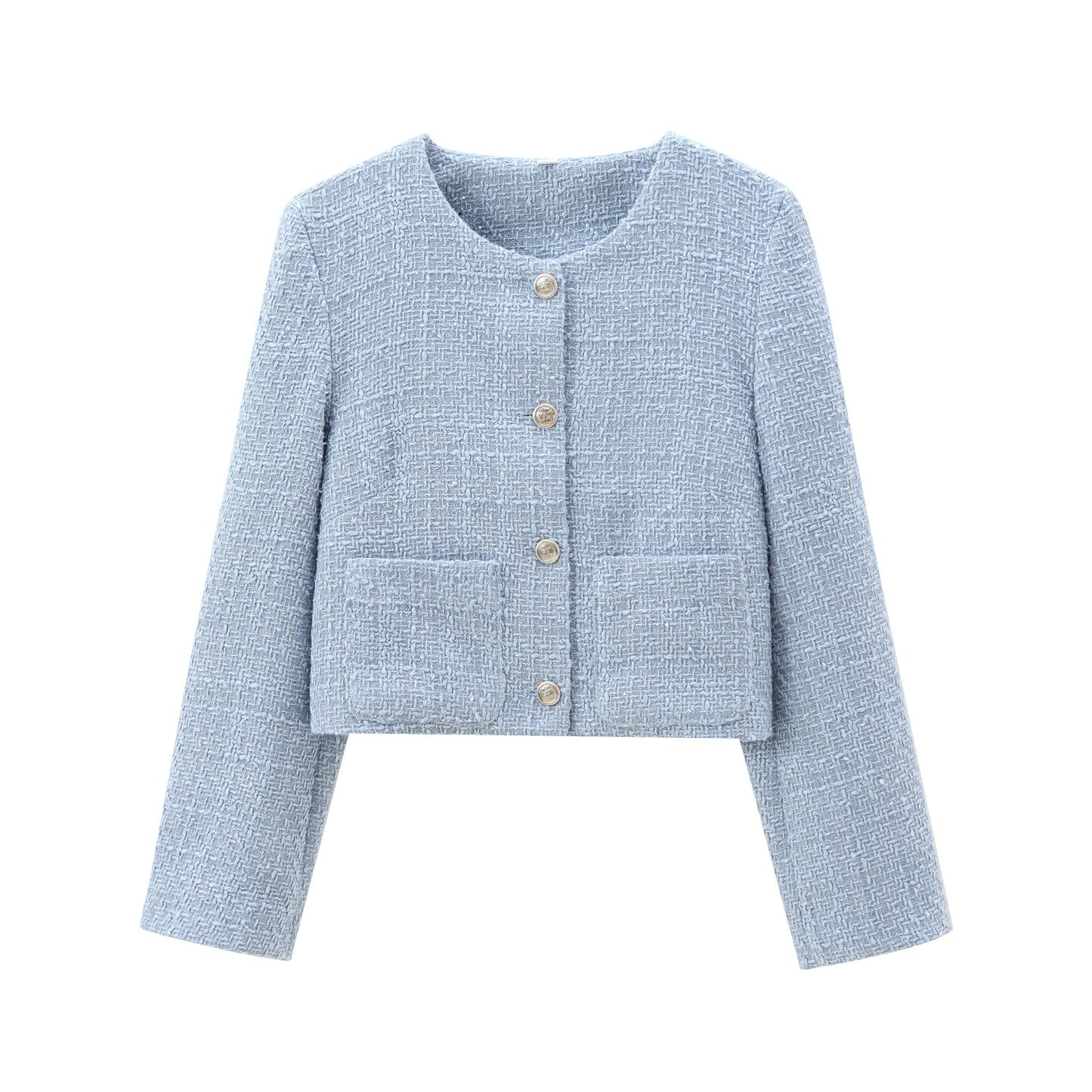 Autumn Woolen Round Neck Outer Wear Coats