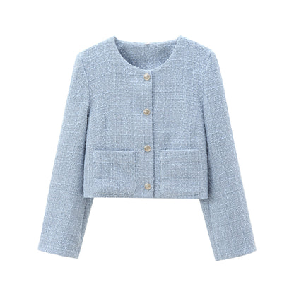 Autumn Woolen Round Neck Outer Wear Coats