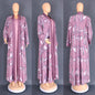 Women's African Wear Digital Printing Long Robe Suits