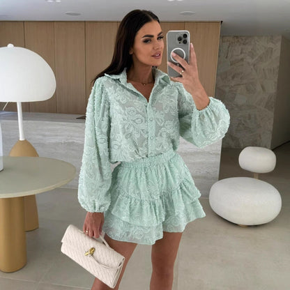 Pretty Comfortable Summer Lace Hollowed Leisure Suits