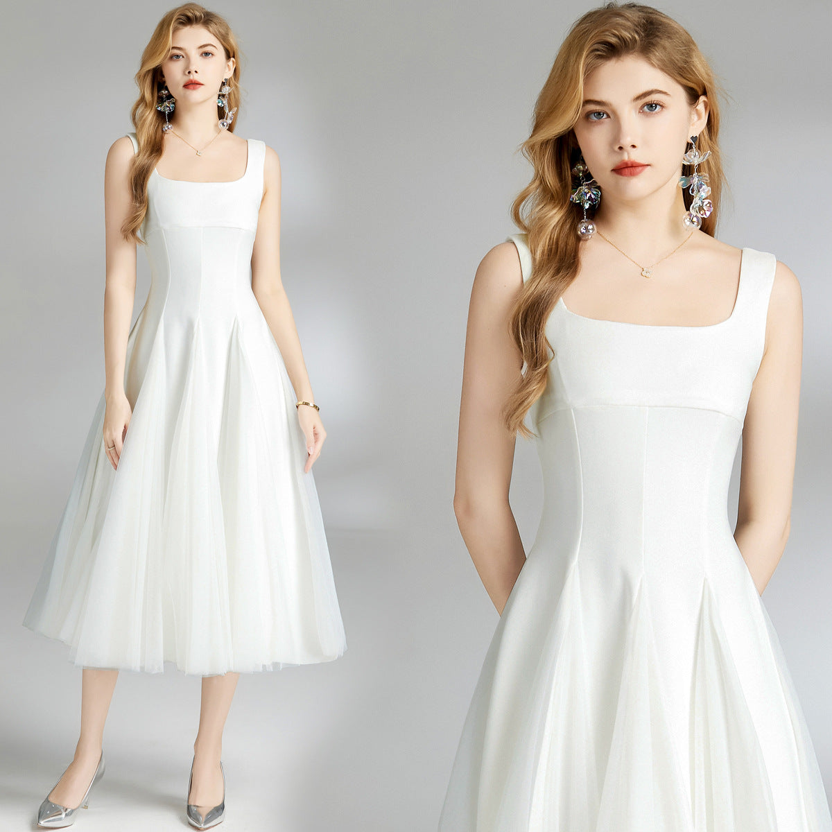 Women's Dress Summer Stitching Mesh Puffy Fairy Dresses