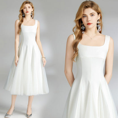 Women's Dress Summer Stitching Mesh Puffy Fairy Dresses