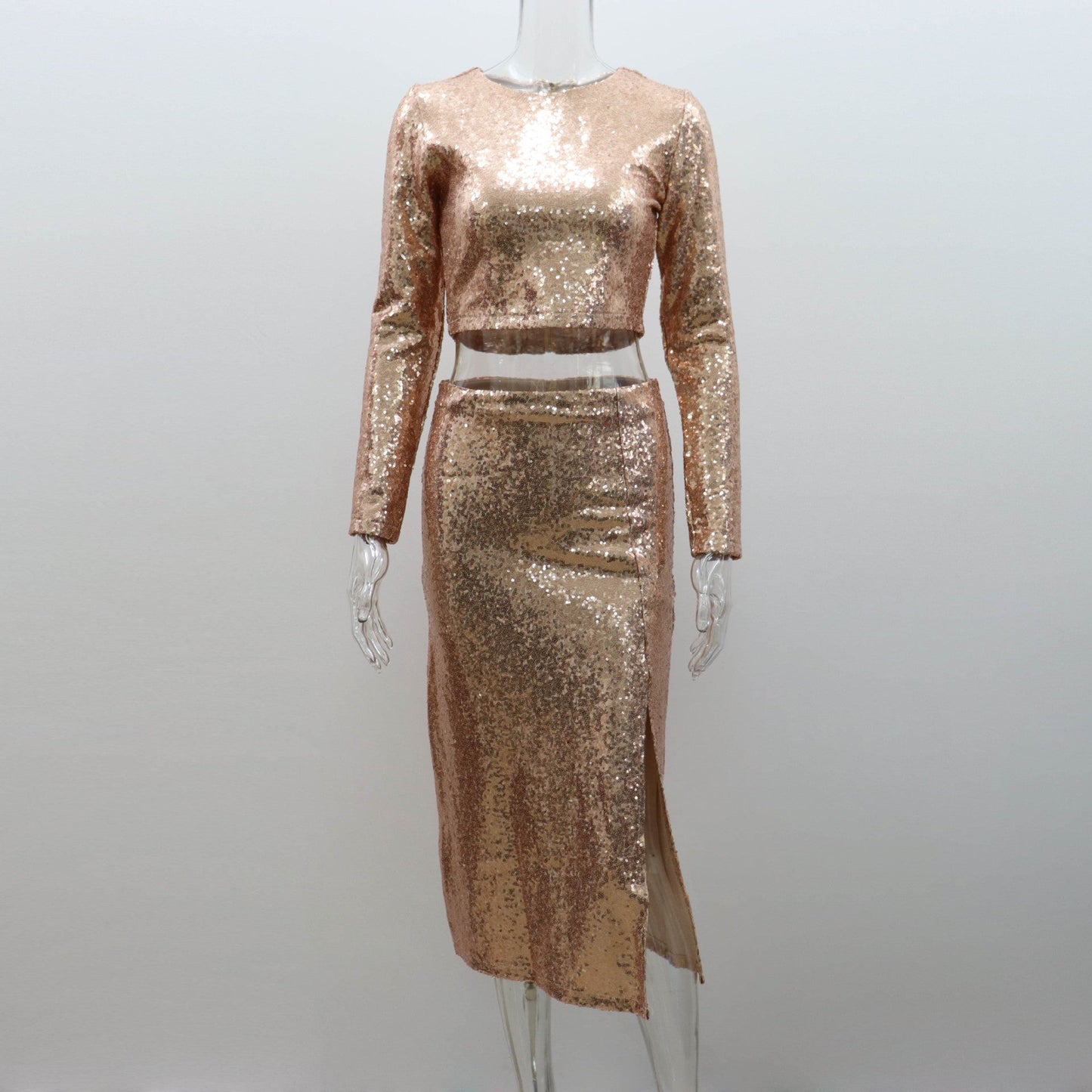Women's Sequined Sexy Party Nightclub Long-sleeved Split Sequin Suits