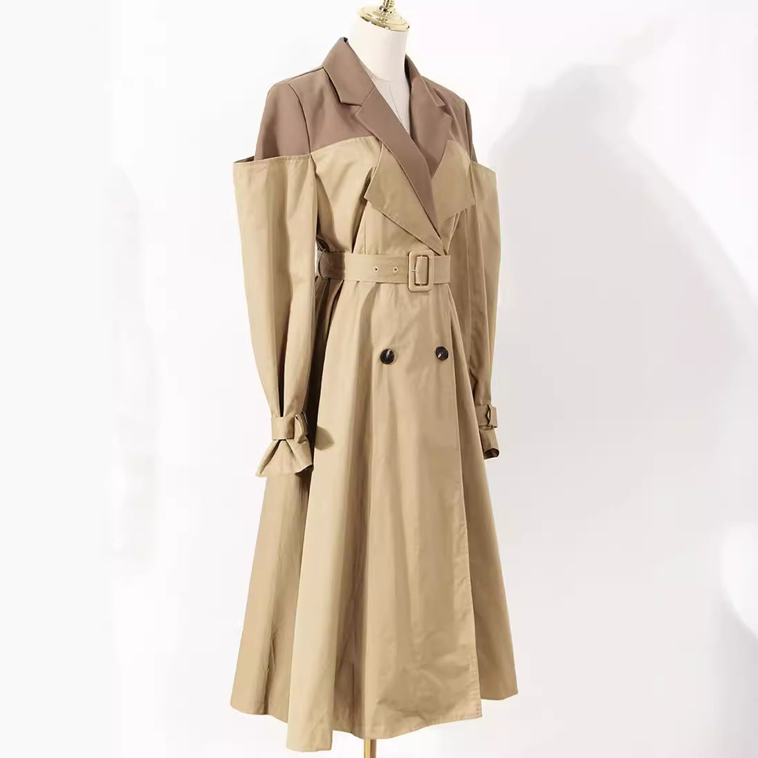 Women's Pieces Collar Trench Mid-length Autumn Design Sense Coats