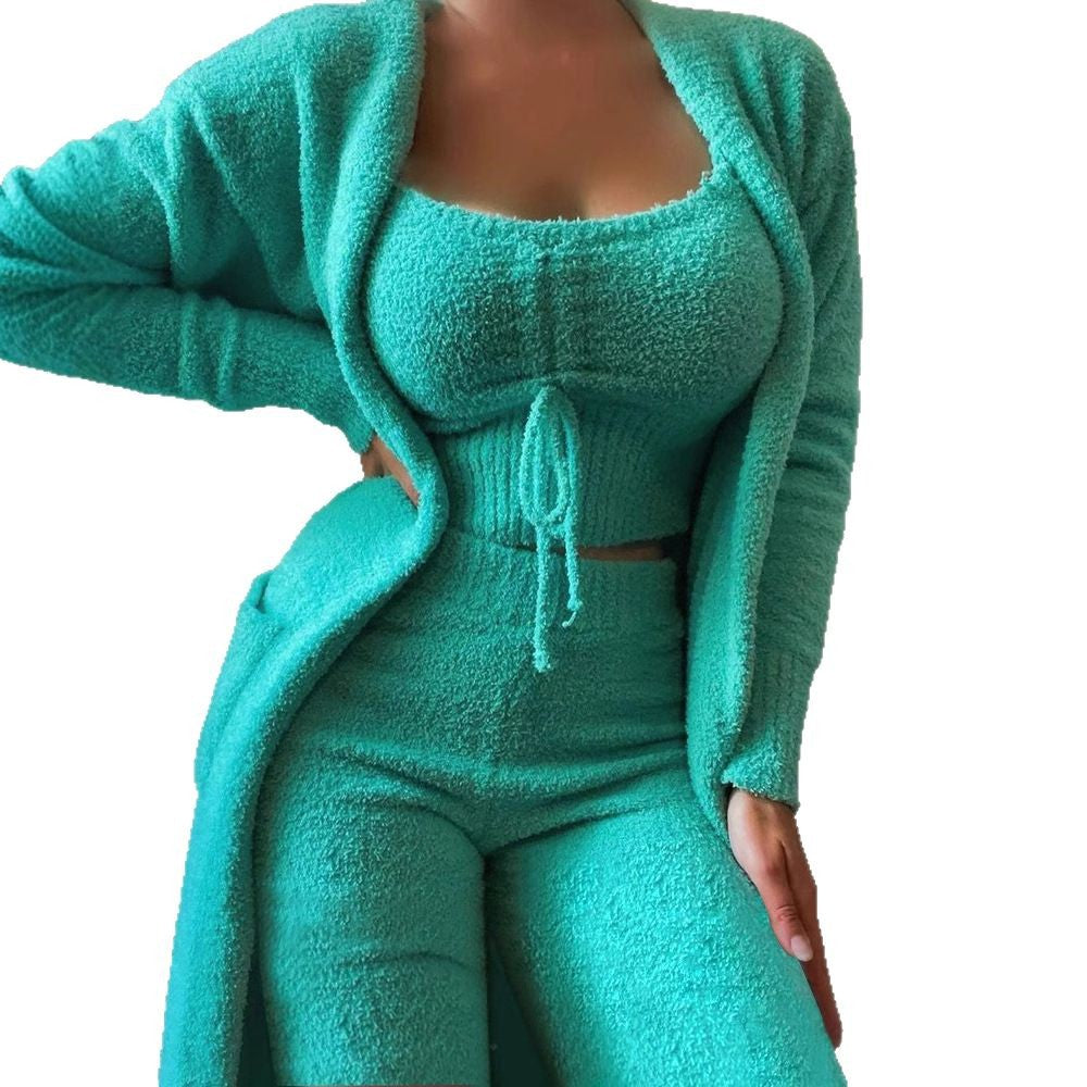 Women's Comfortable Fashion Casual Plush Trousers Suits