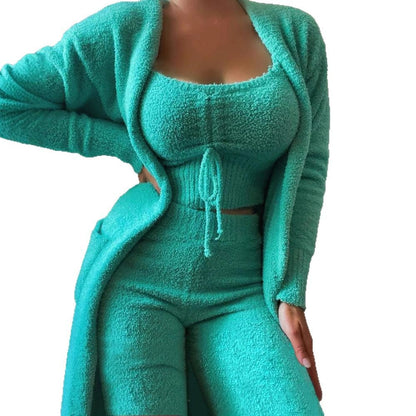 Women's Comfortable Fashion Casual Plush Trousers Suits