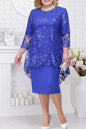 Women's Lace Embroidery Two-piece Set Temperament Commute Dresses