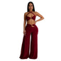 Women's Fashion Wear Solid Color Sexy Tube Trousers Suits