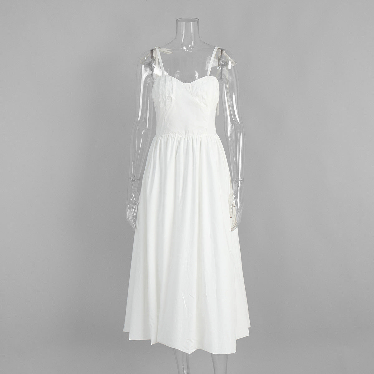 Women's Cotton Sling Balloon Dress Summer Waist Bubble Dresses