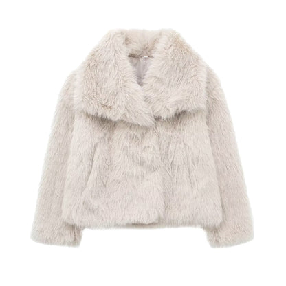 Women's Innovative French Artificial Fur Effect Coats