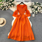 Women's Palace Dress Design Tassel Long Pleated Dresses