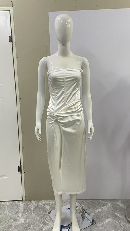Women's Summer Party Elegant Twisted Dress Split Dresses