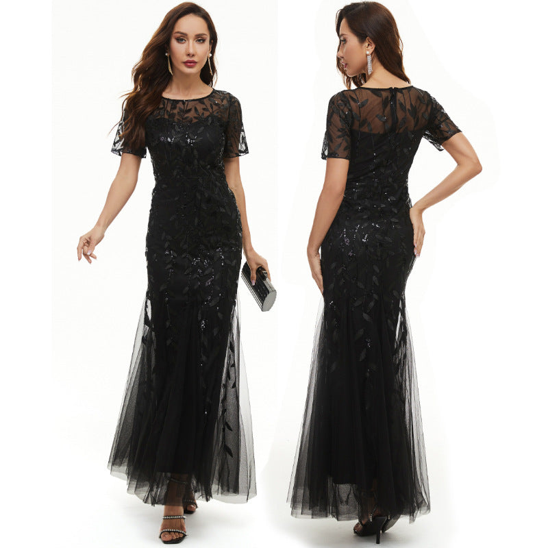 Dress Embroidered Sleeve Slim Bridesmaid Summer Shorts