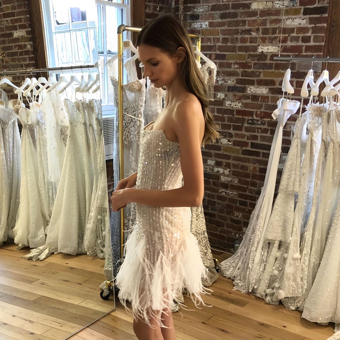 Women's Sexy Waist Trimming Backless Tassel Sequins Dresses