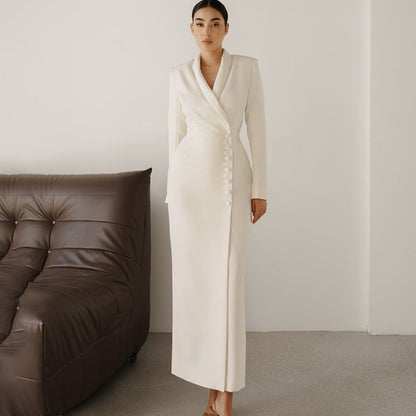 Women's Spring Solid Color Long Sleeve Button Suits