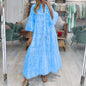 Women's Style Bell Sleeve Lace Solid Color Sexy Long Dresses