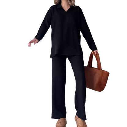 Women's Autumn Solid Color Fashion Lapel Loose Suits