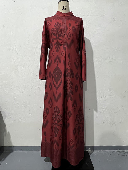 Women's Autumn Print Long Sleeve Fashion Temperament Dresses