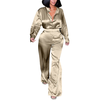 Women's Trendy Russian Fashion Woven Shirt Suits