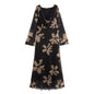 Women's French Retro Swing Collar Printed Mesh Dresses