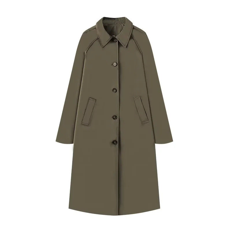 Women's Elegant Lapel Single Breasted Trench Tooling Coats