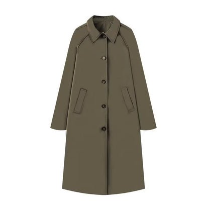 Women's Elegant Lapel Single Breasted Trench Tooling Coats