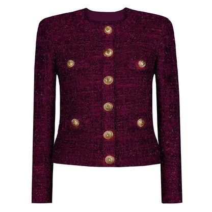 Women's Quality Spring Autumn Long Sleeve Round Jackets