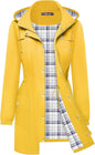 Women's Casual Fashion Plaid Long Sleeve Anorak Coats