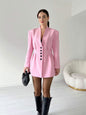 Women's Spring Solid Color Sleeve Button Outfit Suits