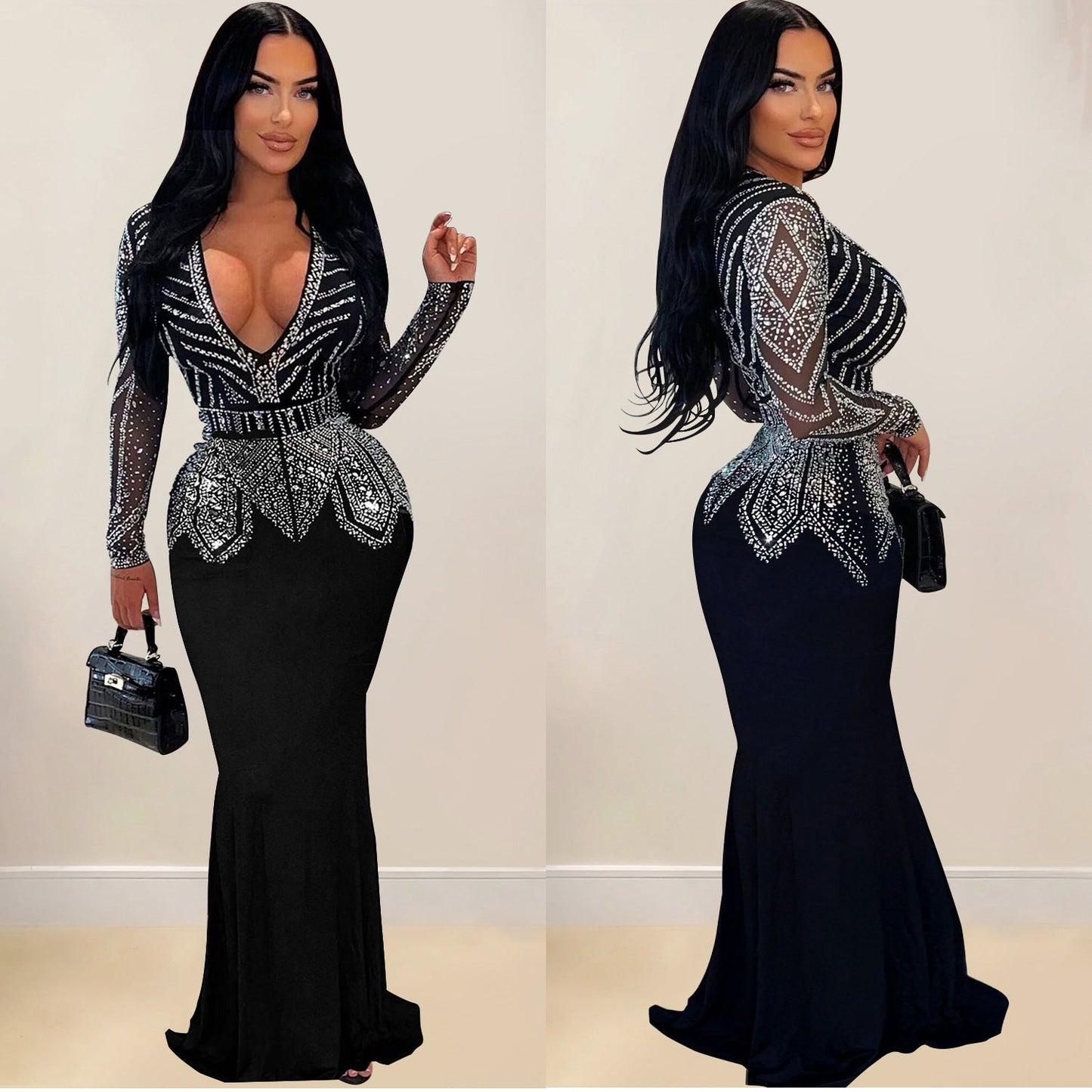 Women's Stylish Fashion Wear Rhinestone Dress Dresses